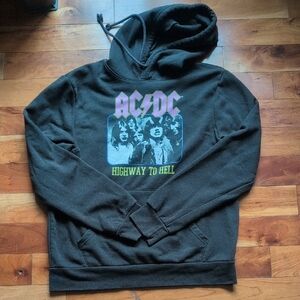 AC/DC Black Drawstring Hoodie Band Sweatshirt